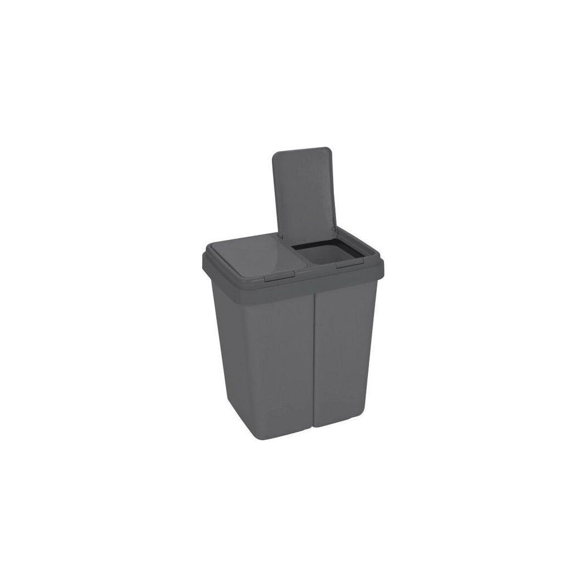 Ribelli Duo-Abfalleimer, 2 x 25 l, anthrazit