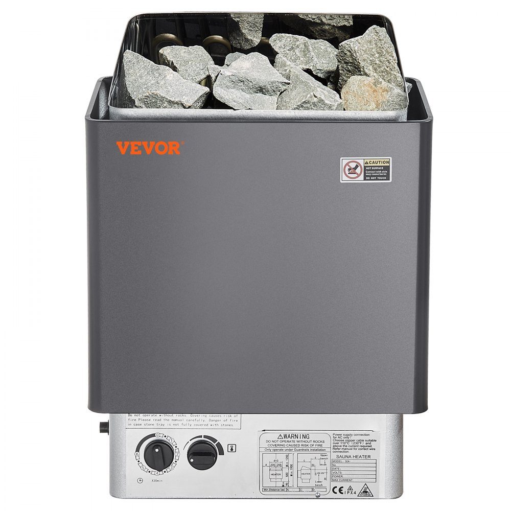 Sauna Heater 8kW 400V 3N Portable Indoor Outdoor Sauna Heater with 3 Hour Timer Built-in Control for 8-12m³ Commercial Hotel Spa Use Shower Max 110°C