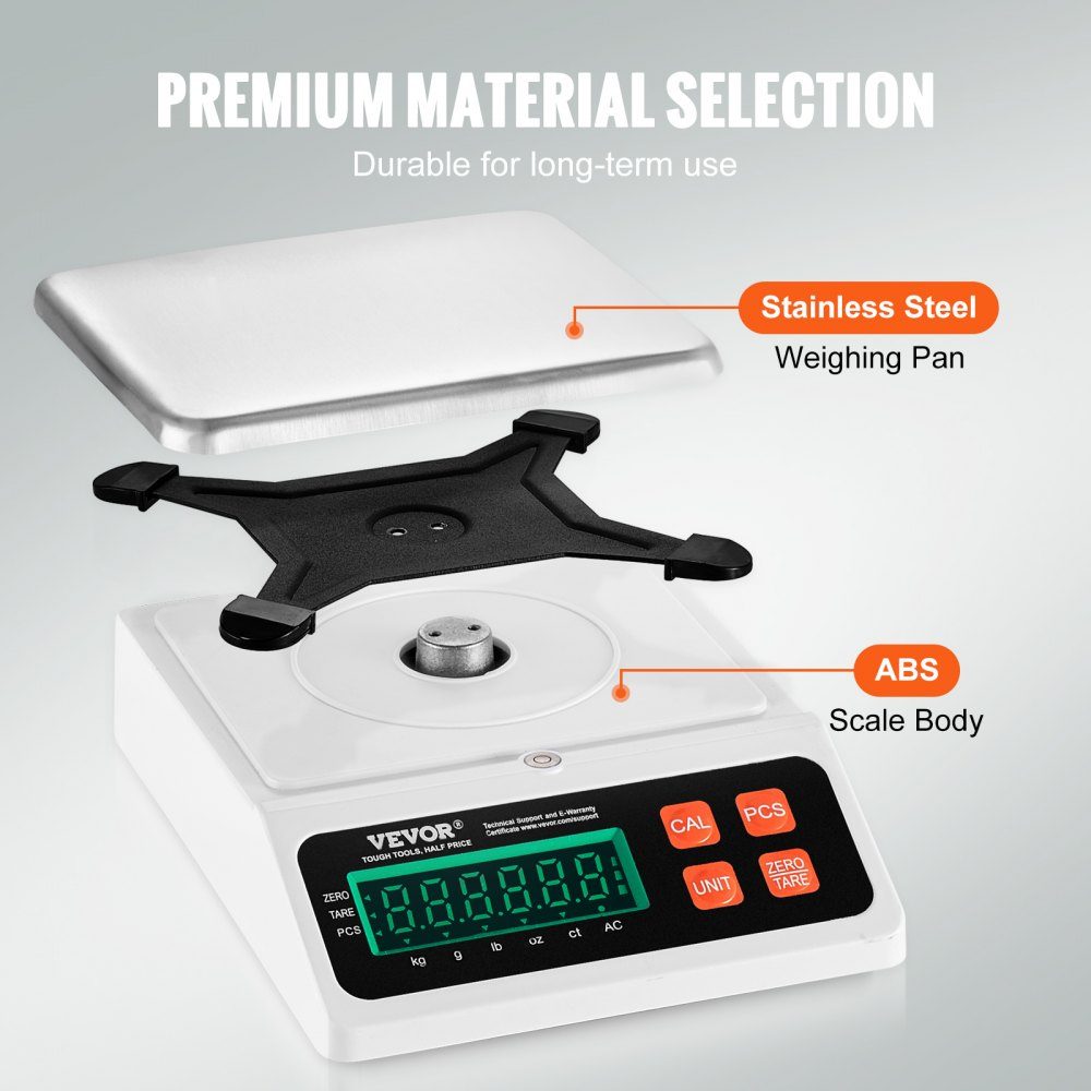 Industrial Counting Scale 10kg x 0.1g Digital Scale for Parts and Coins g/kg/lb/oz/ct Units Electronic Precision Scale Inventory Counting Scale Kitchen Jewelry Counting Scale with LED Screen