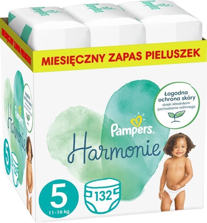 Pieluszki Pampers Harmonie rozm. 5 11kg-16kg 132 sztuki.
