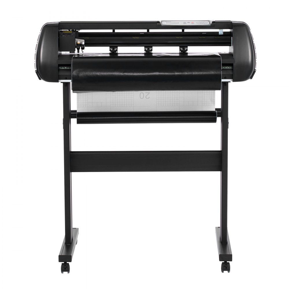 Vinyl-Schneidemaschine mit 72 cm maximaler Vorschubbreite, Doppelmessern und LED-Anzeige, verstellbares Vinyl-Schneideplotter-Set mit Aufkleberbögen, Transferfolien und Signmaster-Software