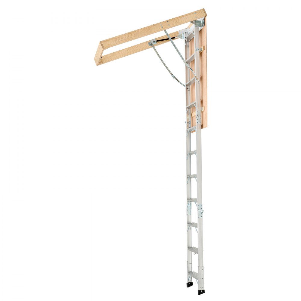 Échelle de sol, capacité de charge 170 kg, échelle de grenier réglable en hauteur de 3 à 3,13 m, escalier de grenier rabattable en aluminium, idéal pour accéder au grenier, balcons à l'étage