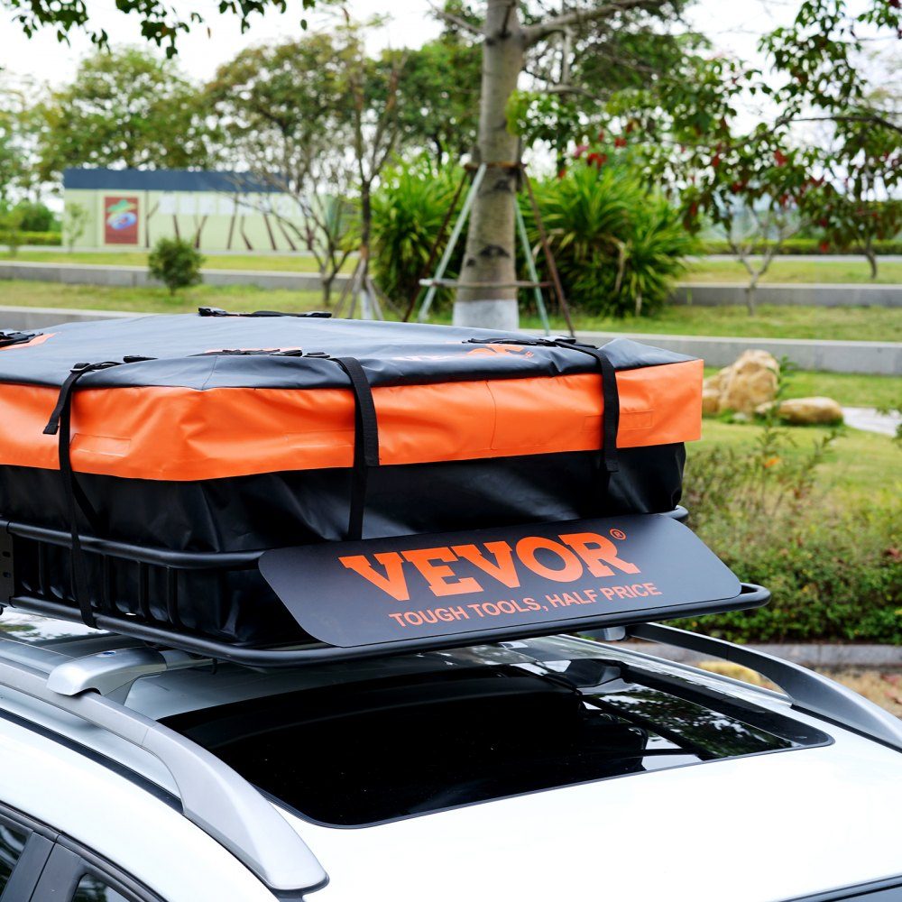 Panier de toit pour voiture, panier de toit universel 1305 x 915 x 127 mm, bac de toit incl. sac 90 kg capacité de charge porte-bagages porte-bagages noir pour le camping, les voyages, etc.
