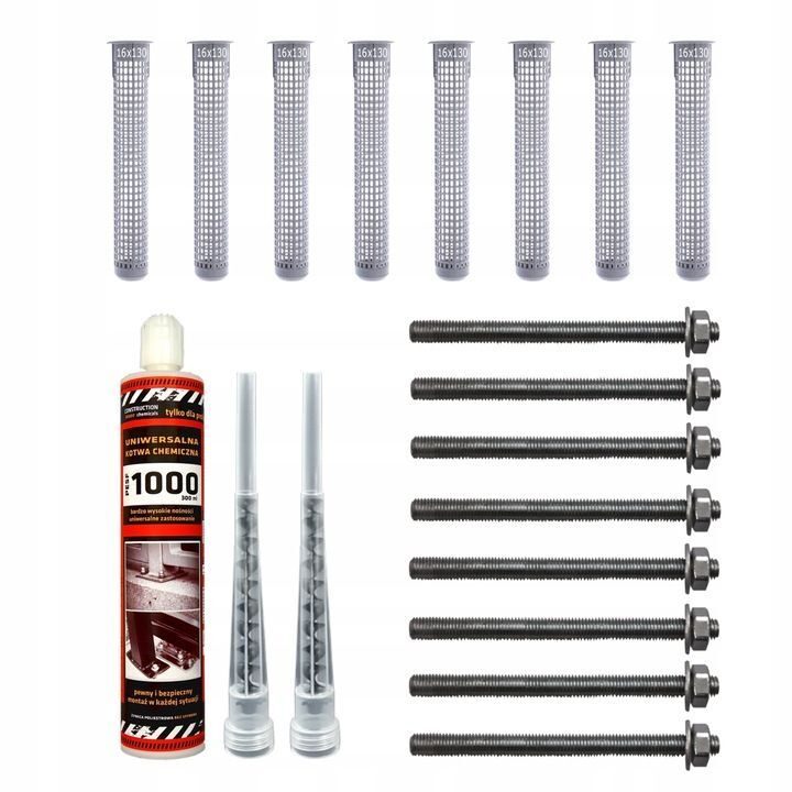 Kit d'ancrage chimique 1x colle 300ml avec kit de fixation M10