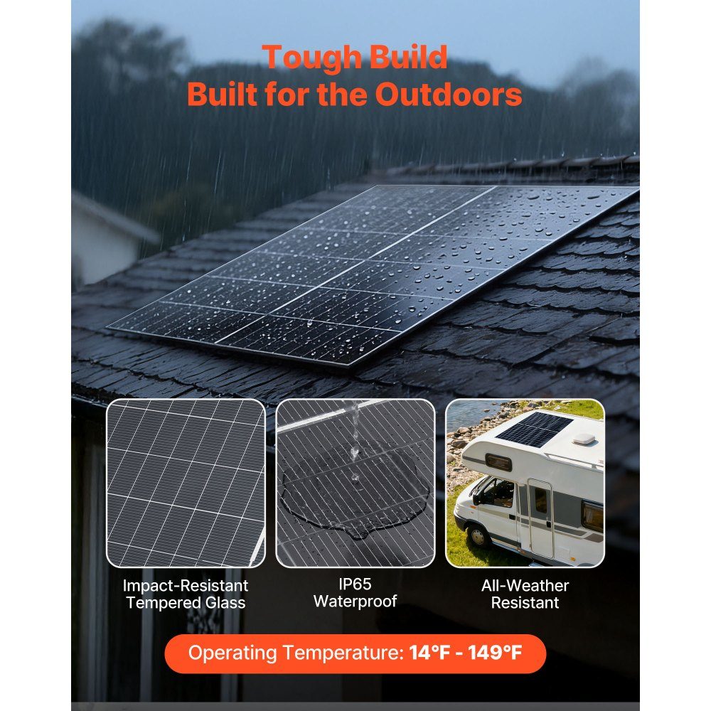 Bifacial Solar Panel 2pcs 400W 16BB Monocrystalline N Type PV Module 24% Efficiency Waterproof IP65-Solarpanel with MC4 Output and Aluminum Frame for Car Boat RV Off Grid