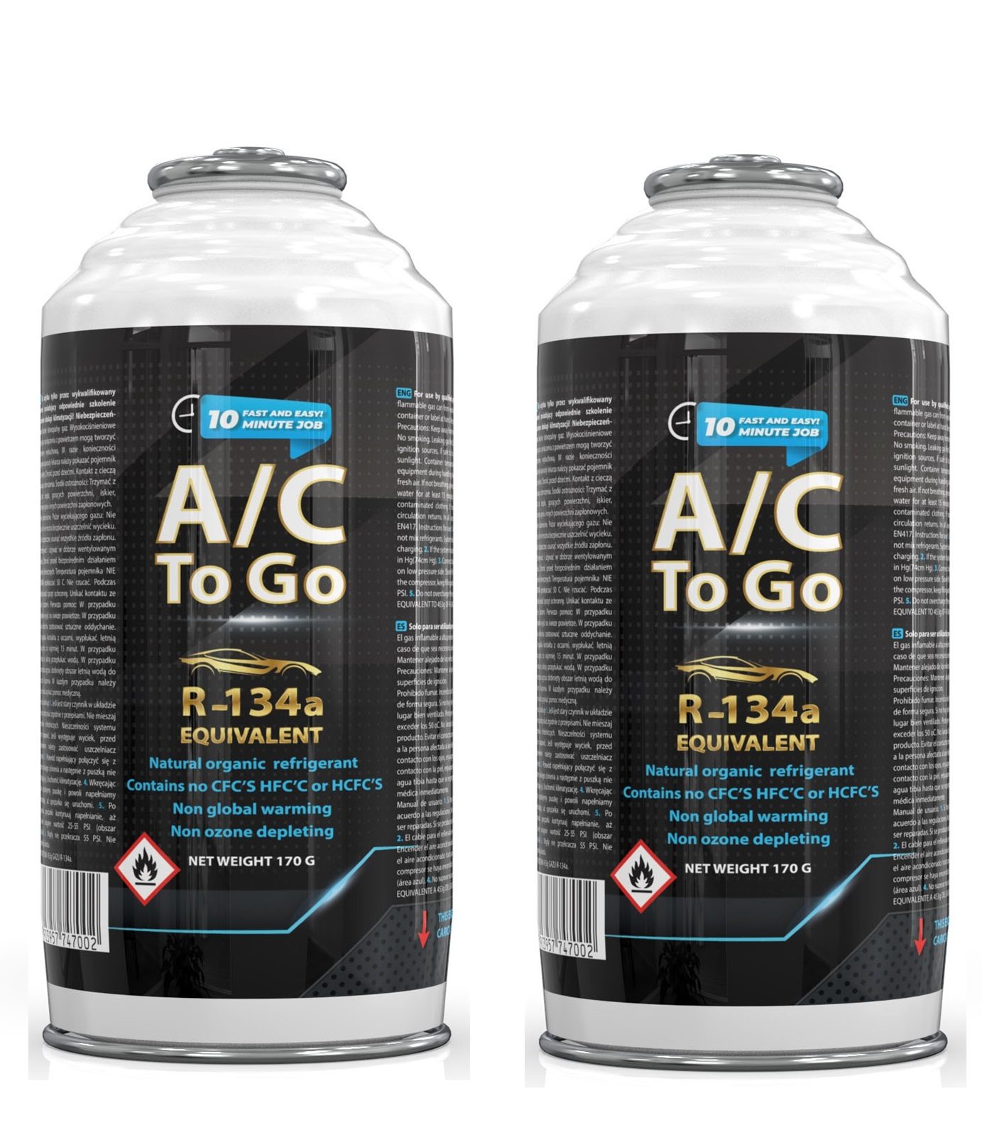 2 x gaz do klimatyzacji do samochodów z R134a