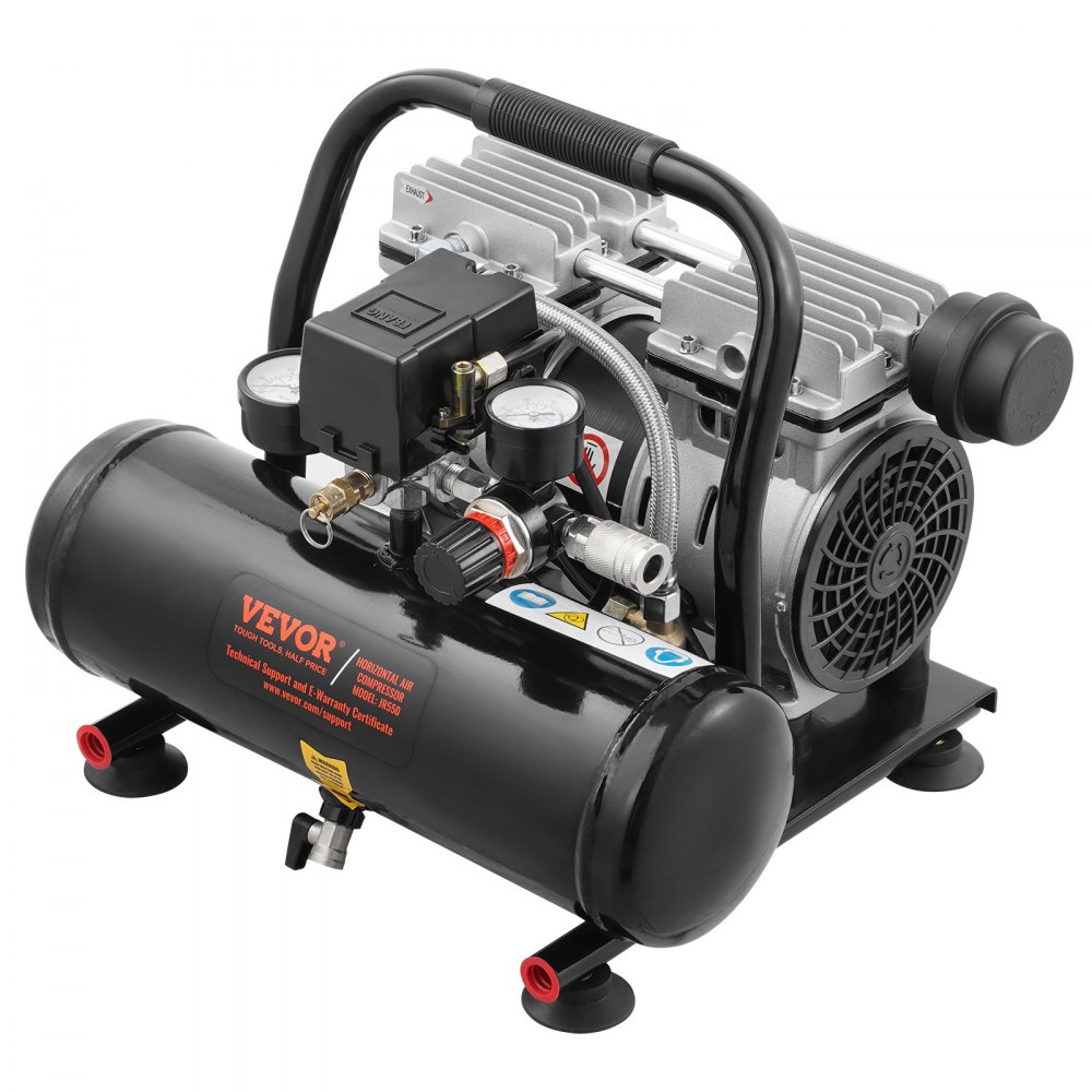 Luchtcompressor, stalen tank van 1 gallon, 1 pk, 1,5 CFM, 7 bar, olievrije luchtcompressor en maximale druk van 120 PSI, 68 dB, ultrastille draagbare compressor voor autoreparatie, bandenspanning, spuiten Luchtcompressor, stalen tank van 1 gallon, 1 pk, 1,5 CFM, 7 bar, olievrije luchtcompressor en maximale druk van 120 PSI, 68 dB, ultrastille draagbare compressor voor autoreparatie, bandenspanning, spuiten
