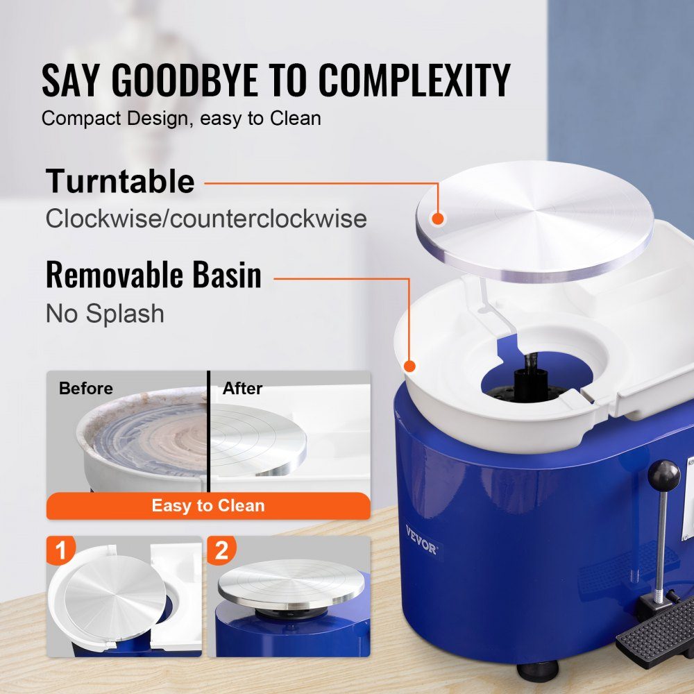 Pottery Wheel Ceramic Disc Machine 350W, Electric Pottery Wheel Machine 28cm 300RPM Pottery Wheel Machine, with Pedal and Apron Forming Machine, Suitable for Beginners, Enthusiasts, etc