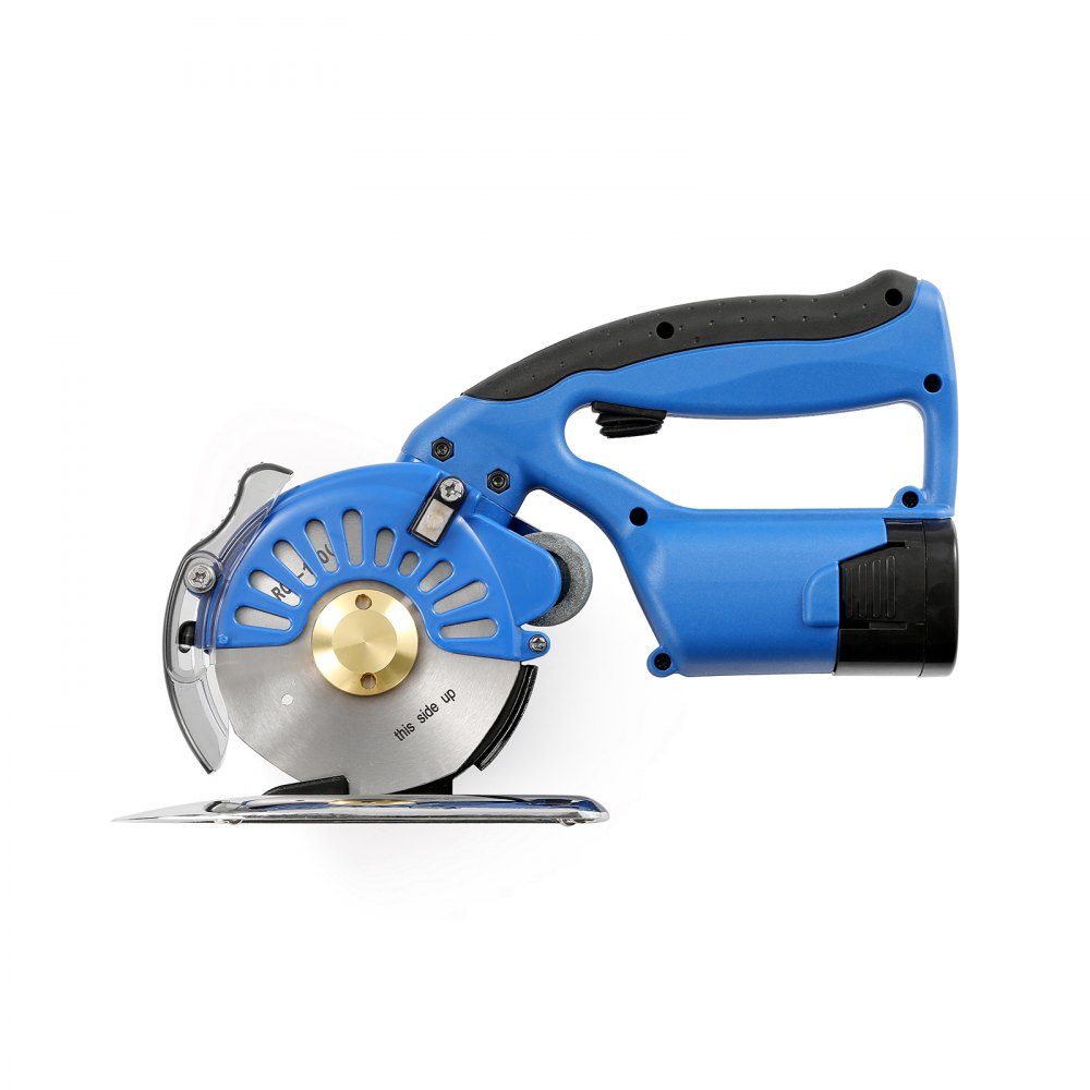 Portable Fabric Cutter 150W Electric Industrial Fabric Cutter Blade Size: 100mm Maximum Cutting Thickness: 27mm Cordless Fabric Scissors Made of Alloy Steel Ideal for Fabric, Cloth, etc