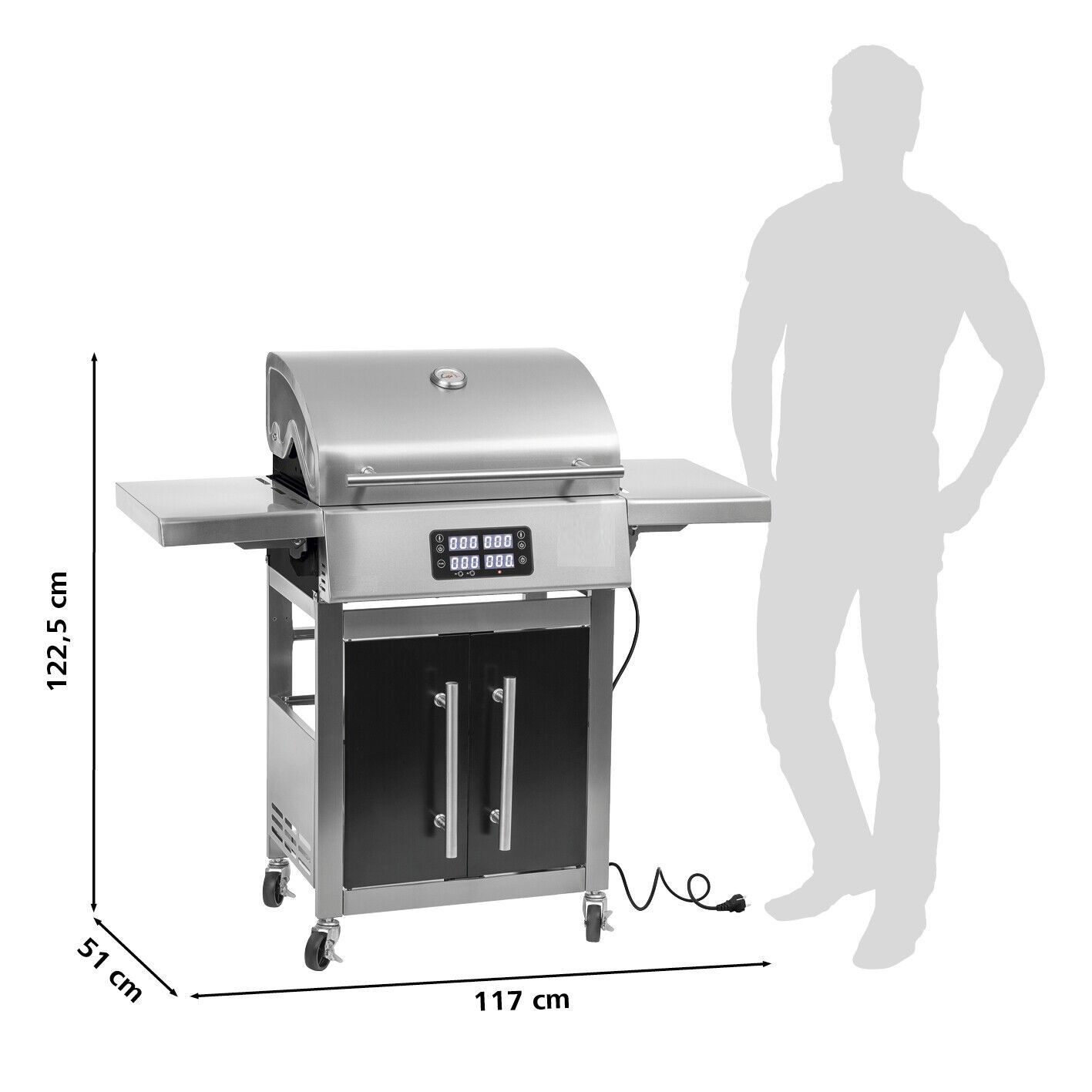 Elektrischer Grillwagen, elektrischer Gartengrill, BBQ-Grill, Grillstation