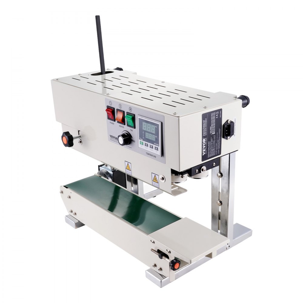 Continuous bag band sealing machine, 0.24-0.47 inch/6-12mm sealing width, vertical band sealing machine with digital temperature control, carbon steel bag sealer for 0.02-0.8mm thick plastic bag films Continuous bag band sealing machine, 0.24-0.47 inch/6-12mm sealing width, vertical band sealing machine with digital temperature control, carbon steel bag sealer for 0.02-0.8mm thick plastic bag films
