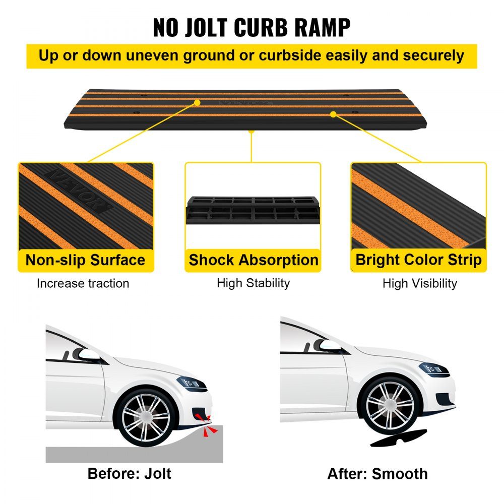 Threshold ramp Solid rubber door sill ramp max. load capacity 15 tons Curb ramp with 5.5 x 3.5 cm channel Wheelchair ramp 122 x 40.5 x 6.5 cm Access ramp Ideal for uneven curbs