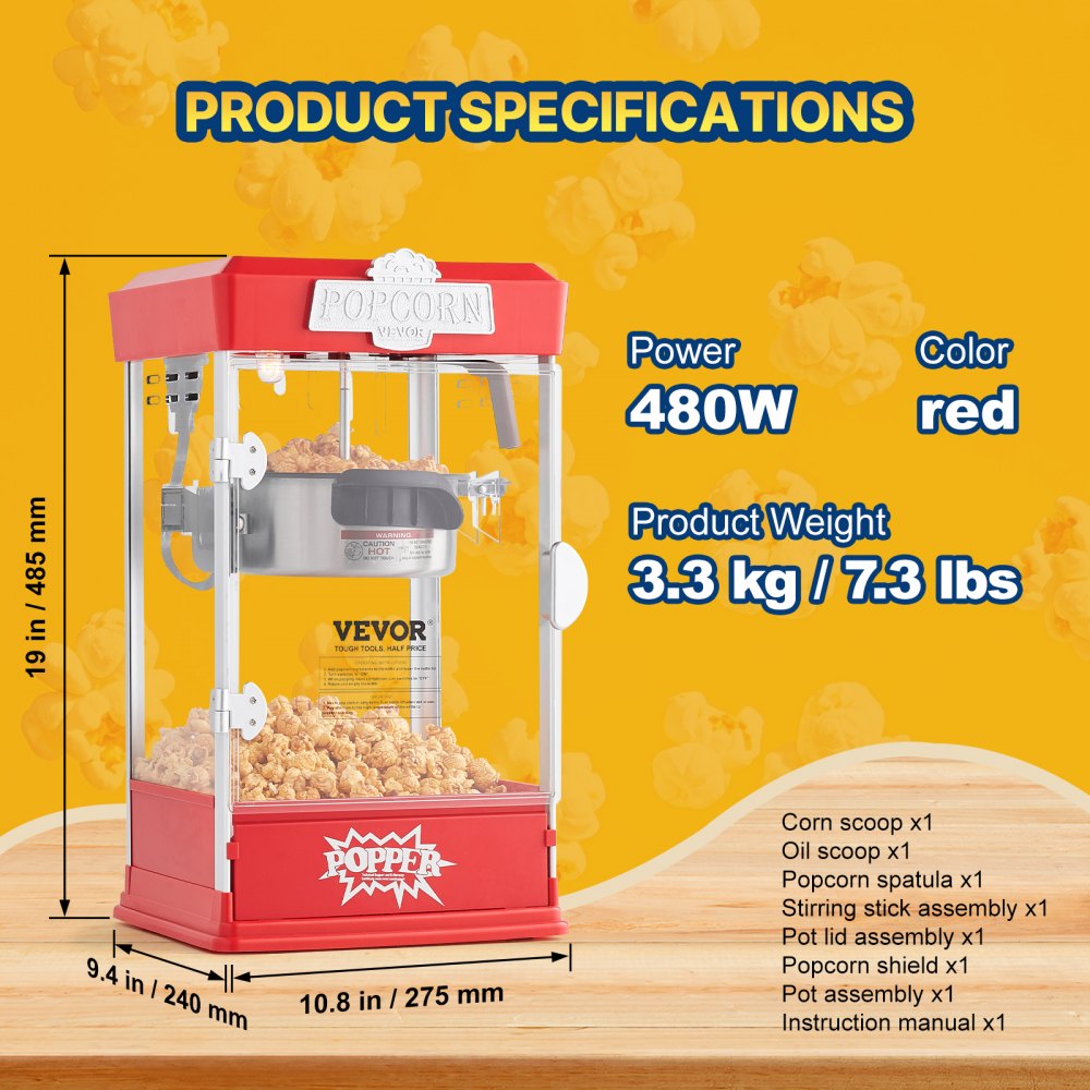 Popcornmaker Popcornmaker 480W Popcornmaker Popcornmaker 4 ounce waterkoker maakt 1,5 gallon per lading, Popcornmaker op aanrecht inclusief 3 ballen, Popcornmaker in bioscoopstijl Red Café Popcornmaker Popcornmaker 480W Popcornmaker Popcornmaker 4 ounce waterkoker maakt 1,5 gallon per lading, Popcornmaker op aanrecht inclusief 3 ballen, Popcornmaker in bioscoopstijl Red Café