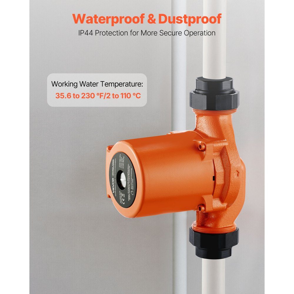 LPS32-8S/180 Cast Iron Circulation Pump 3/8HP 110L/min Hot Water Circulation Threaded Connection 3 Level Speed ​​Adjustment Quiet Operation for Home Heating Systems Inlet and Outlet Ports Both 2"