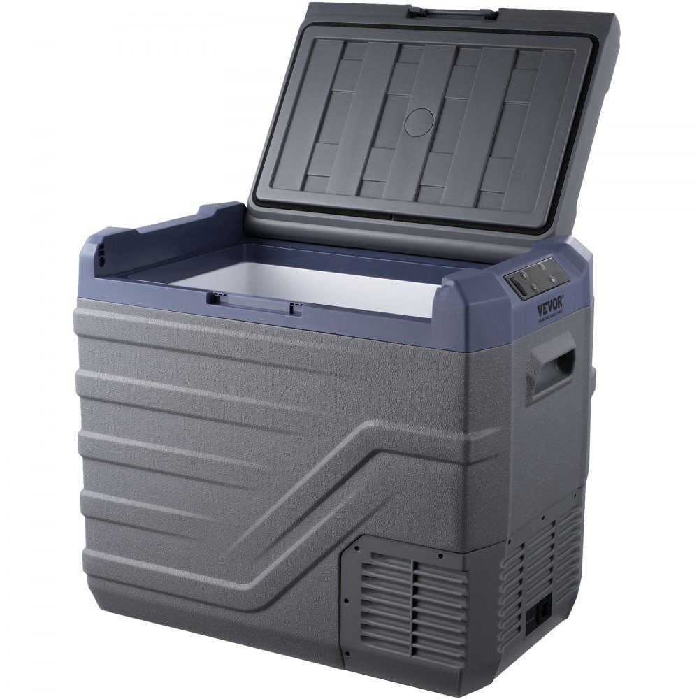 Car Fridge, 12V Car Fridge, 45L Portable Single Zone Freezer with Built-in Lighting, -20°C to 20°C, 12/24V DC and 100-240V AC Compressor Cooler for Outdoor, Camping, RV