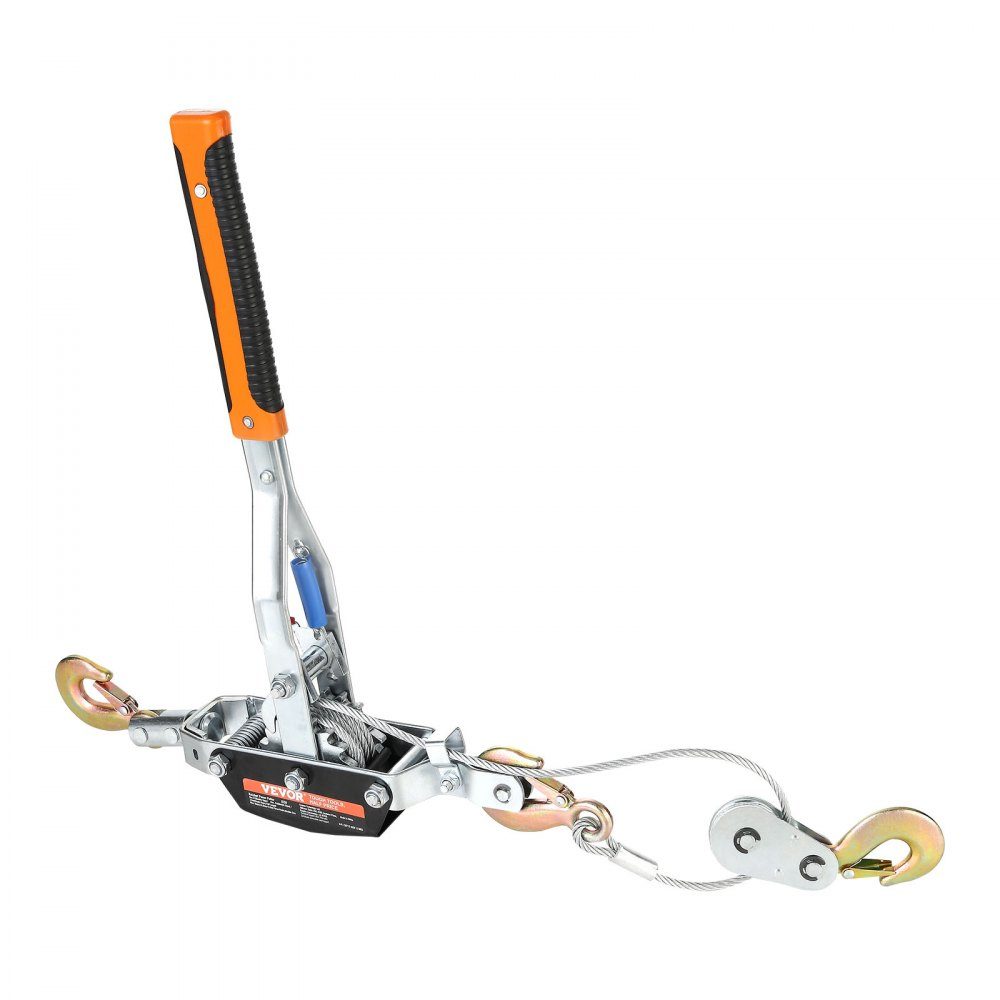 Towing Winch, 5T Pulling Force, 3.5M Steel Cable, 3 Hooks, Heavy Duty Two Speed ​​Ratchet Puller Tool, Automotive Hoist Cable Puller, Ideal for Vehicle Rescue