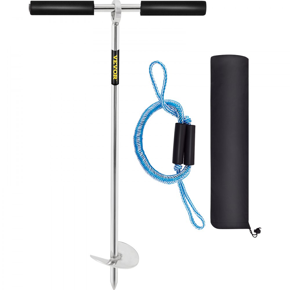 Sandanke Foret pour plage et banc de sable, ancre à vis en acier inoxydable 316 de 45 cm avec poignée amovible, ligne élastique et sac de transport, pour jet ski PWC ponton kayak Sandanke Foret pour plage et banc de sable, ancre à vis en acier inoxydable 316 de 45 cm avec poignée amovible, ligne élastique et sac de transport, pour jet ski PWC ponton kayak