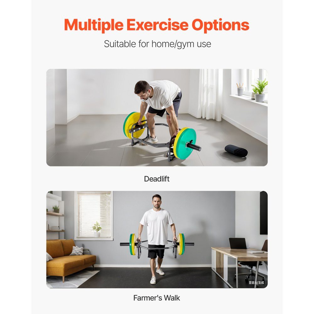 Trap Bar Barre d'haltères hexagonale 50 mm Capacité de charge de 240 kg Équipement d'haltérophilie et de musculation Gym à domicile pour squats Deadlifts Presse à épaules Noir