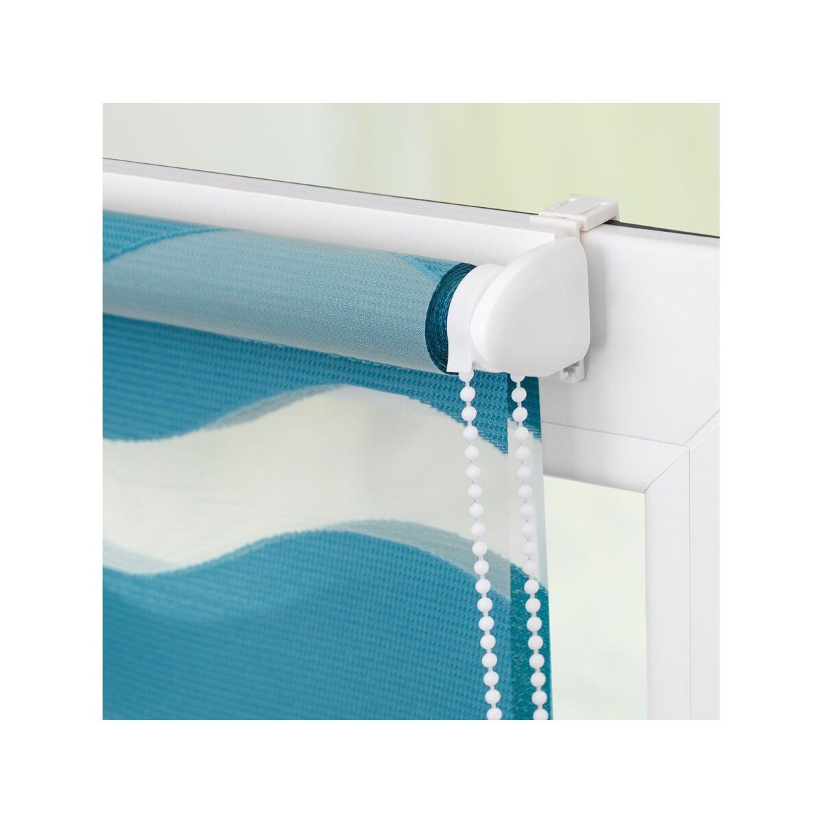 Lichtblick Duo store enrouleur wave Klemmfix, sans perçage, à partir de 45 x 150 cm (essence, 80x150 cm)