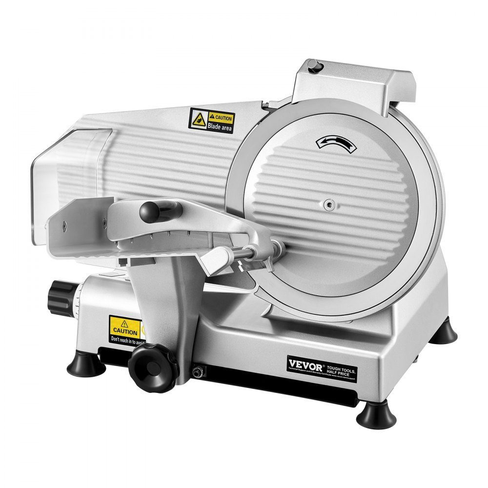 Kommerzieller Fleischschneider, 180 W Gefrierschrank-Fleischschneider mit Premium-Klinge, 0–10 mm einstellbare Dicke, elektrischer Feinkostschneider für Fleisch, Gemüse, Brot, Käse