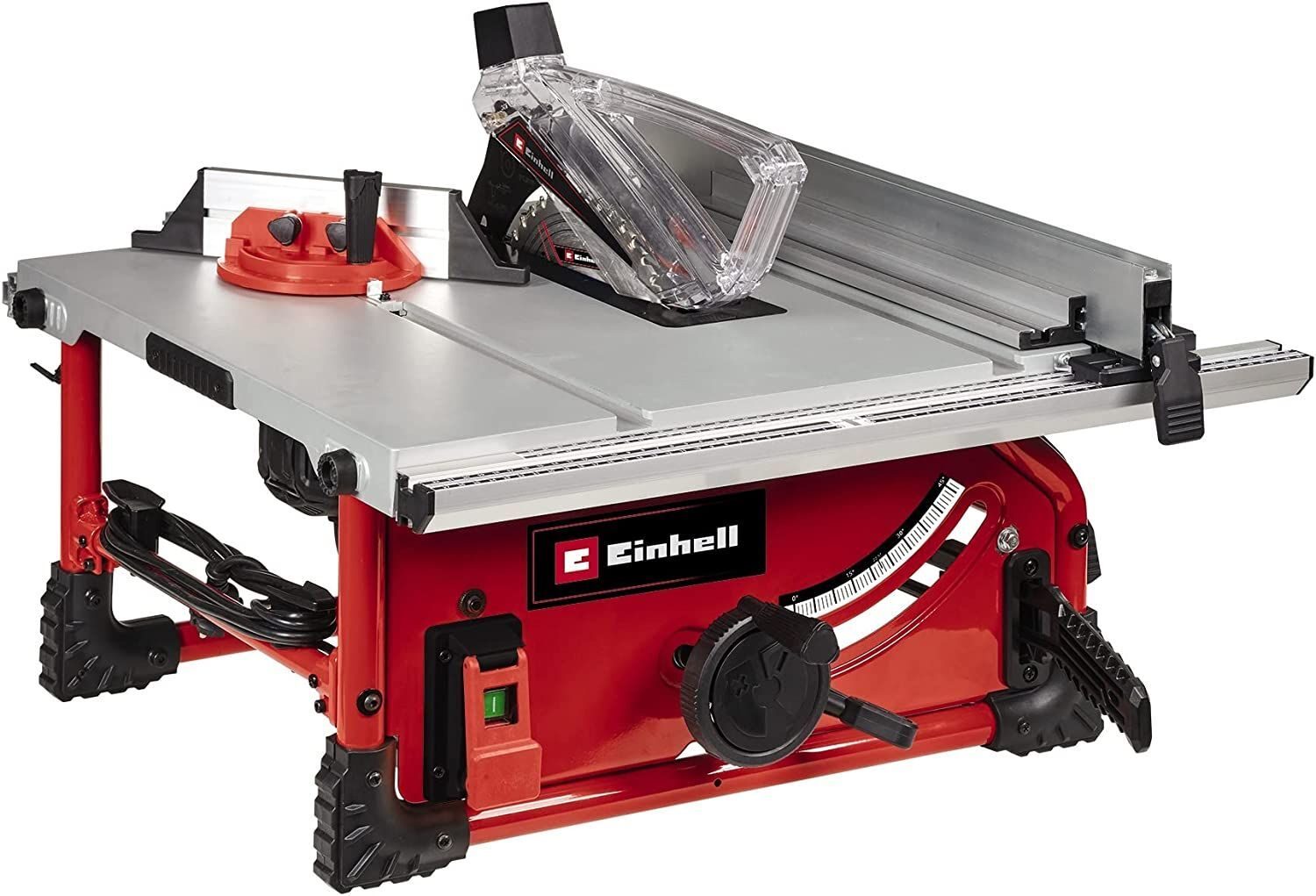 Einhell Tischkreissäge TE-TS 254 T (2.000 Watt, Sanftanlauf, Alu-Haupttisch, Tischverlängerung, Parallelanschlag, Winkelanschlag, Überlastschalter, Spaltkeilverstellung