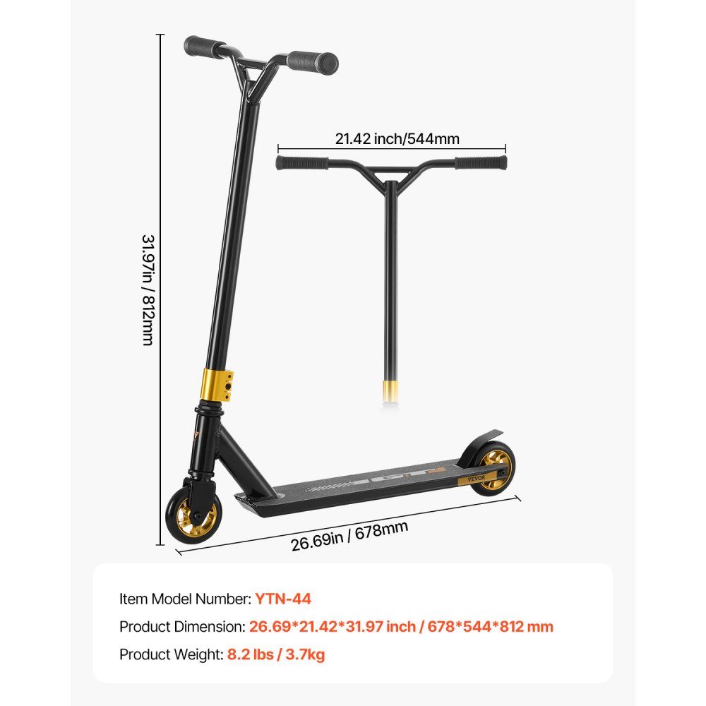 Stunt-Scooter, komplette Trick-Scooter für Kinder Ages 11-13, Teenager, Jungen und Mädchen, Freestyle-Street-Rider für Fortgeschrittene und Anfänger, leichtes Aluminiumdeck