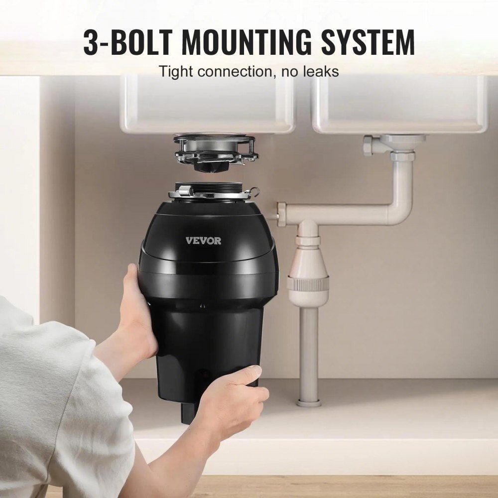 Kitchen Waste Disposer, Kitchen Waste Disposer, 1.25 HP Food Waste Shredding System, EZ Mount, 4060 RPM, Household Garbage Disposer, Garbage Disposal, Food Waste