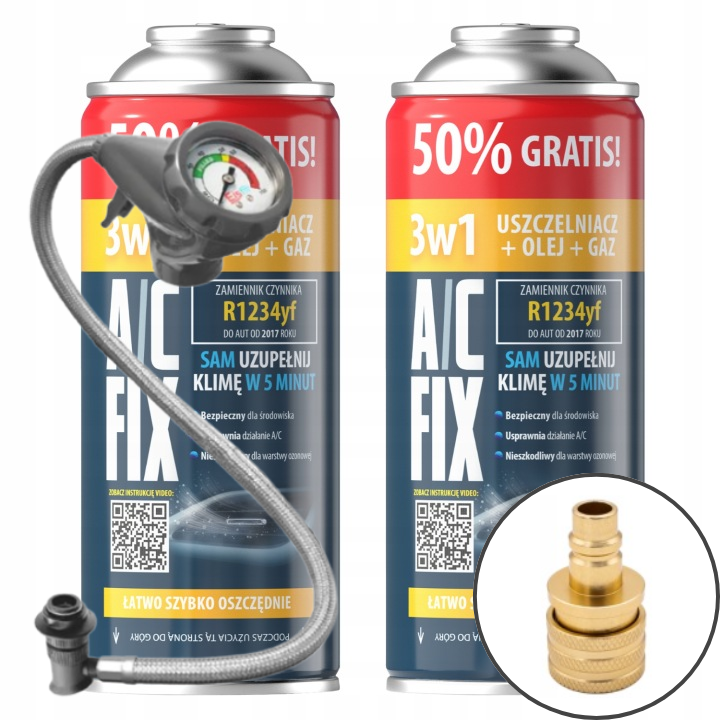 A/C FIX AC FIX 2XGAZ R1234YF USZCZELNIACZ OLEJ 3W1 PRZEWÓD ADAPTER 470G – Nr kat. HT-47679