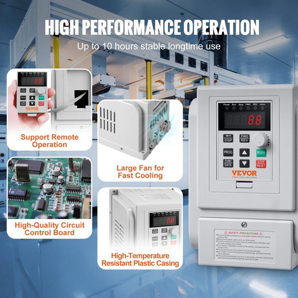 2,2kW 10A 3HP frequentieomvormer VFD AC 220-240V frequentieregelaar snelheidsregelaar frequentieomvormer omvormermotor VFD omvormer variabele frequentie driver inclusief 20cm stuurkabel