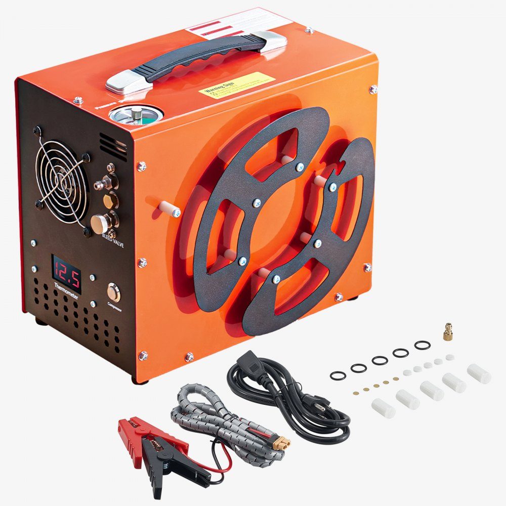 PCP-Luftkompressor, 4500 PSI/30 MPa PCP-Luftgewehrkompressor mit integriertem Konverter und Lüfterkühlsystem, Auto-Stop DC12V/AC230V Paintball-Tankkompressor für Luftgewehr, Tauchflasche