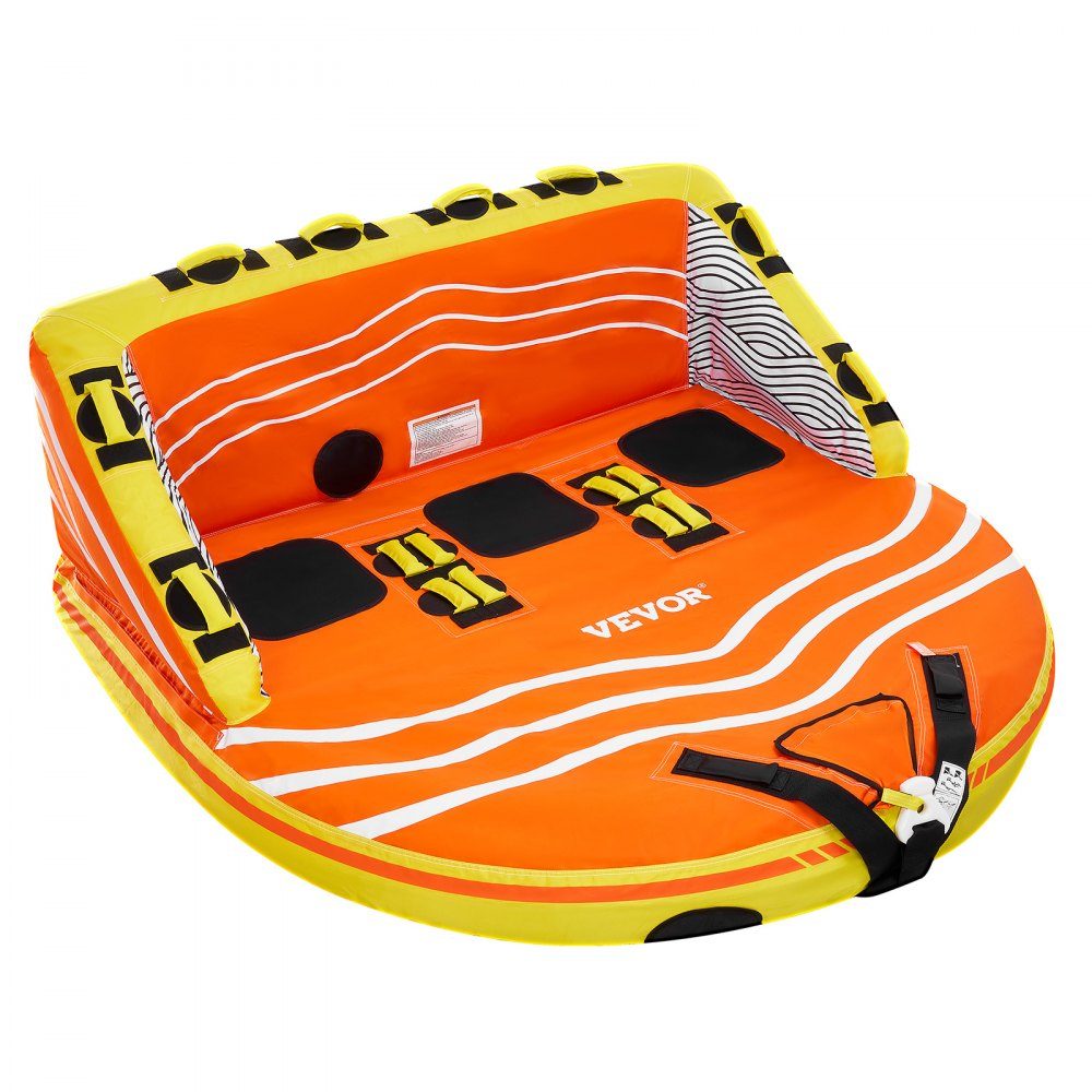 Boating Fun Tube Set, Inflatable Tugboats for 1-3 People, 500 Pound Water Sports Tow Tube for Pulling Boats - with Grab Handles, Tow Points and Safety Valve