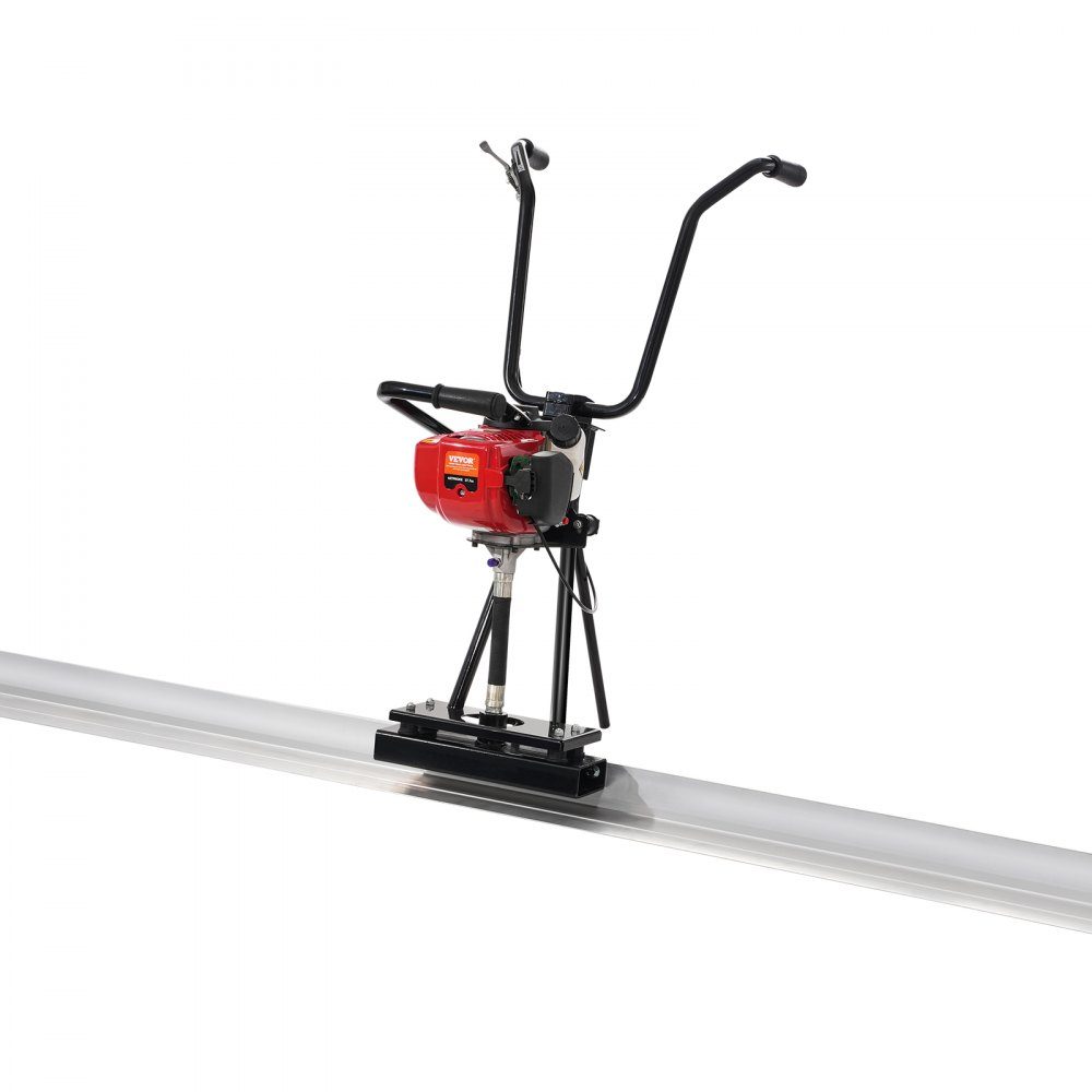 with 2445-mm-Aluminiumplatten-Stangensatz aerated concrete screed machine with straight edges, 4-stroke vibration motor for cement processing with height-adjustable handles, high-efficiency concrete tools with 6500 rpm