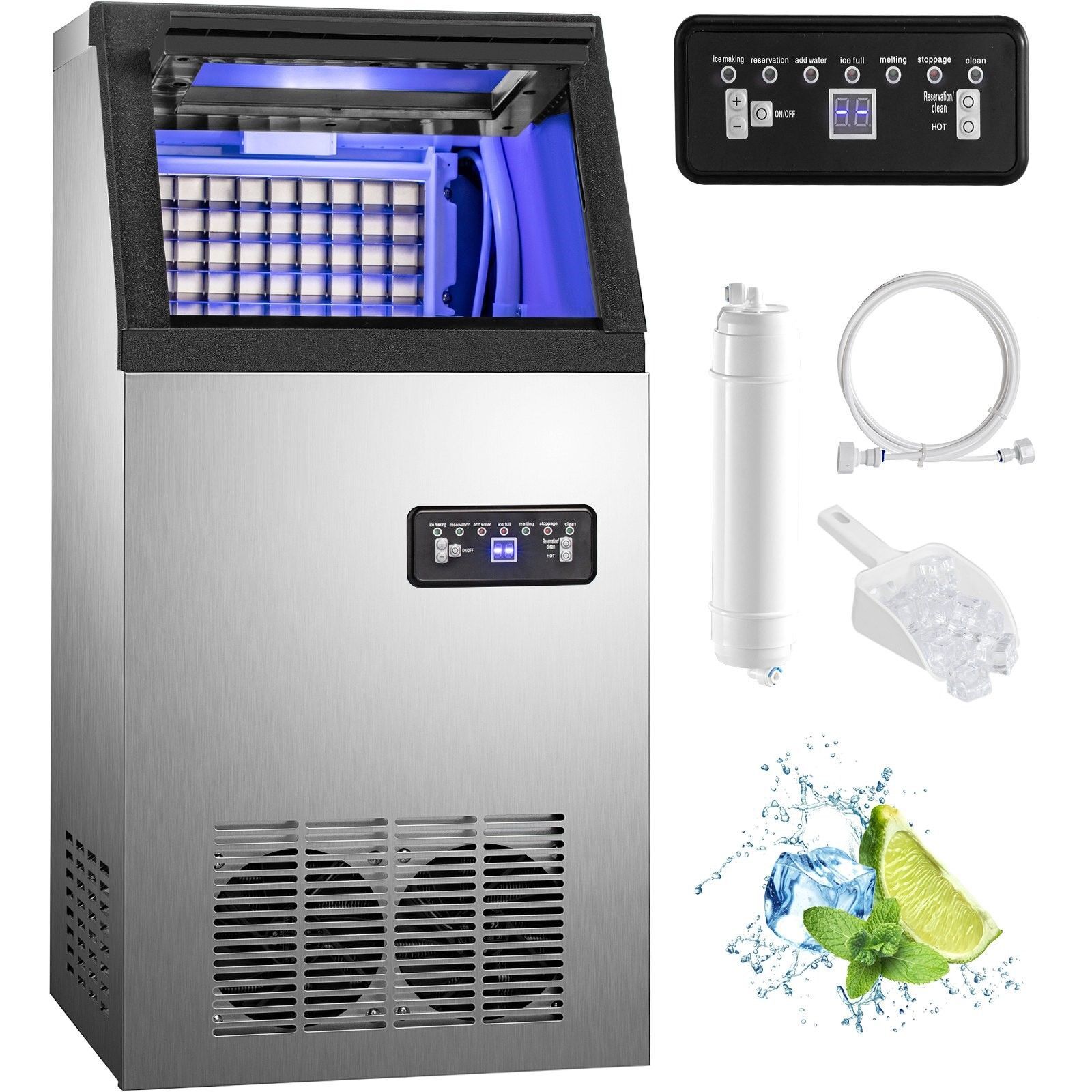 Restaurant Bistro Bar Ice Cube Maker Cube Ice Machine Ice Machine Automatic Ice Cube Machine up to 35kg Restaurant Bistro Bar Ice Cube Maker Cube Ice Machine Ice Machine Automatic Ice Cube Machine up to 35kg