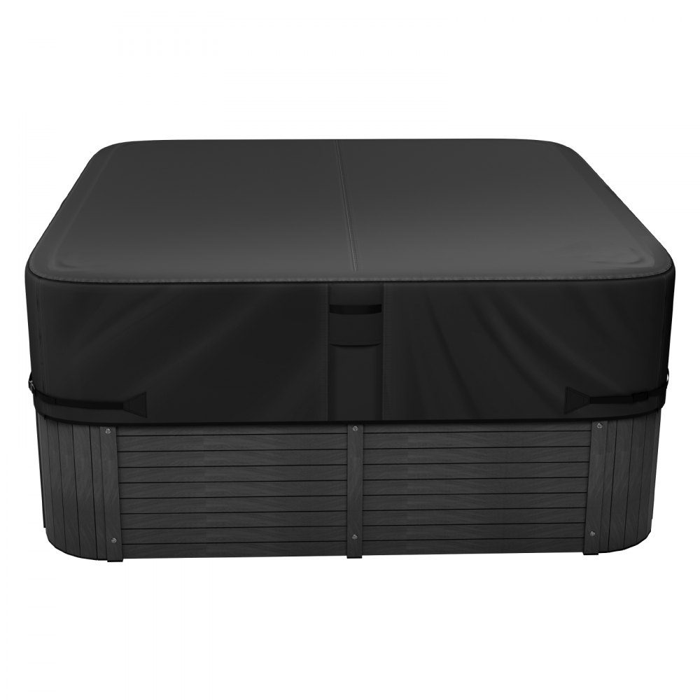 Whirlpool-Abdeckung (2235 x 2235 x 508 mm), wetterfest und wasserdicht, Spa-Abdeckung, Staubschutz aus Oxford-Gewebe und 950 N Reißfestigkeit, staubdicht für Badewannen, Schwarz