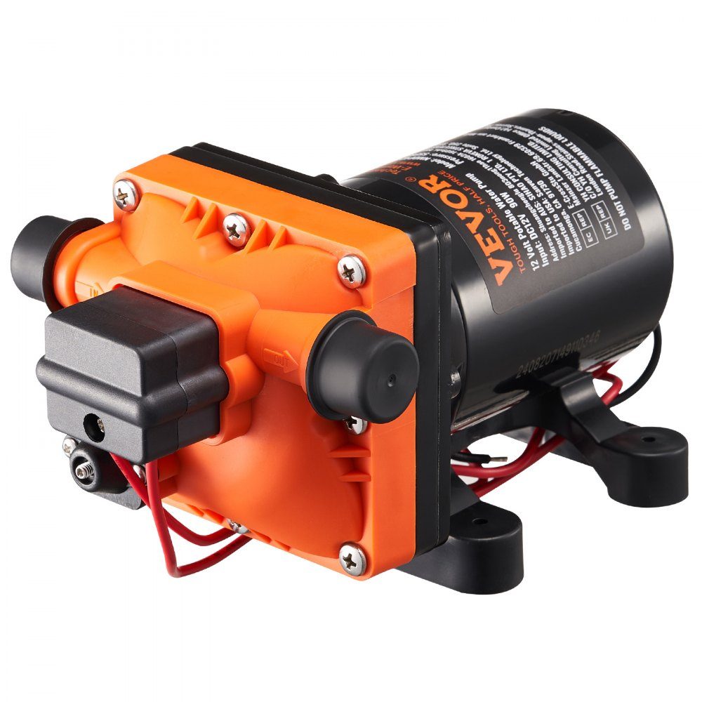 Pompe à membrane 12 V 11,36 L/min Pompe à eau CC à 4 chambres avec pressostat automatique 40-100 PSI réglable 55 PSI Connecteur MNPT 1/2" pour RV Yacht Food Truck Camper Marine