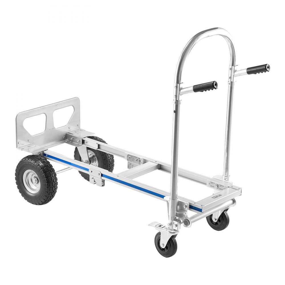 2 in 1 steekwagen 454 kg transportwagen met 4 wielen Converteerbare platformwagen met antisliphandgreep Draagbare steekwagenwagen voor het verplaatsen van kantoor, magazijn, supermarkt