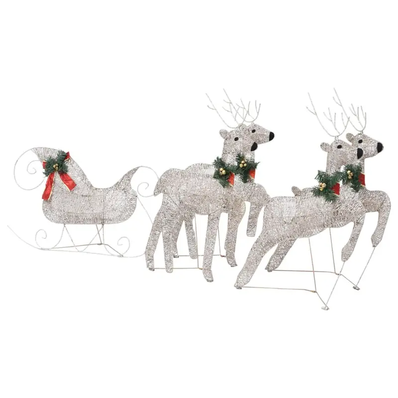 Gecheer 100 LED-Weihnachtslichter mit Rentieren und Schlitten – Eleganz für Ihren Außenbereich