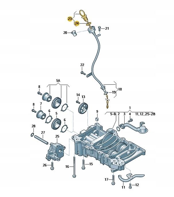 ORIGINELE PIEEL STICK OLIE INDICATOR AUDI 2.0 TDI 03L115611M