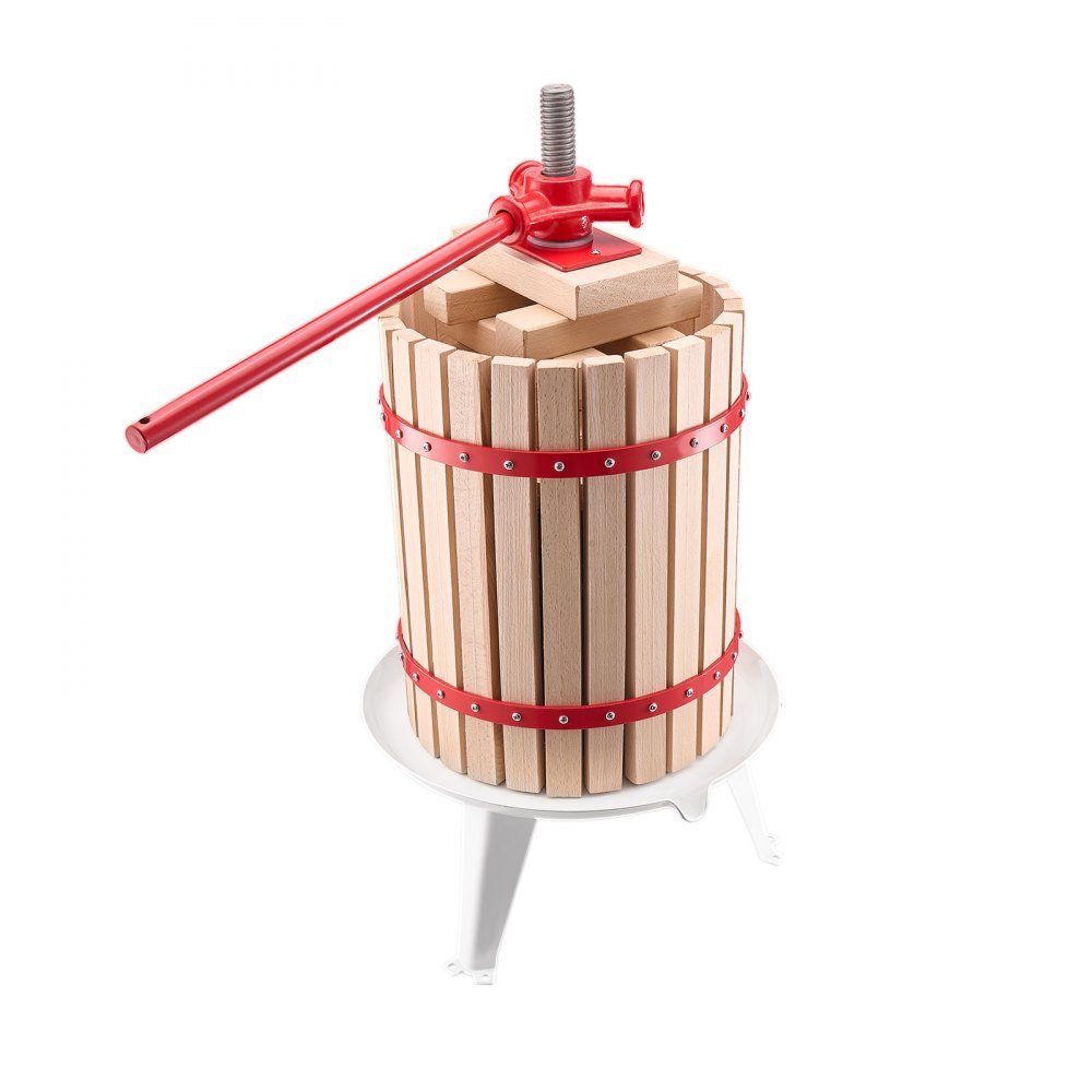 Fruit Wine Press, Fruit Grinder (18L), with Solid Wood Basket with 8 Blocks, Heavy Duty Manual Juicer, Cider Press, Apple Press, Grape Press, Olive Oil Press with Handle, Juicer for Kitchen