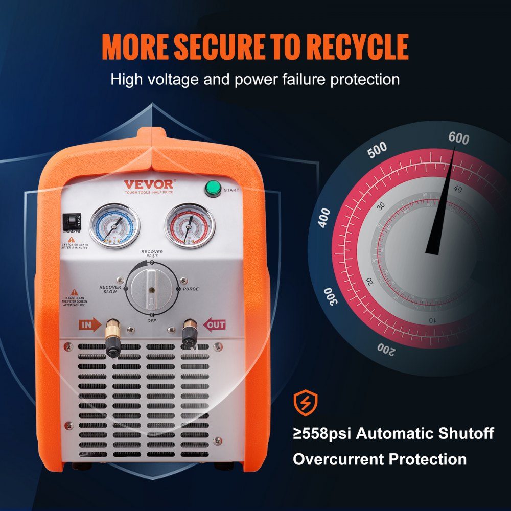 Two-cylinder refrigerant suction device refrigerant suction station 1 HP refrigerant suction device refrigerant recovery machine 220-240V 3.49kg/min