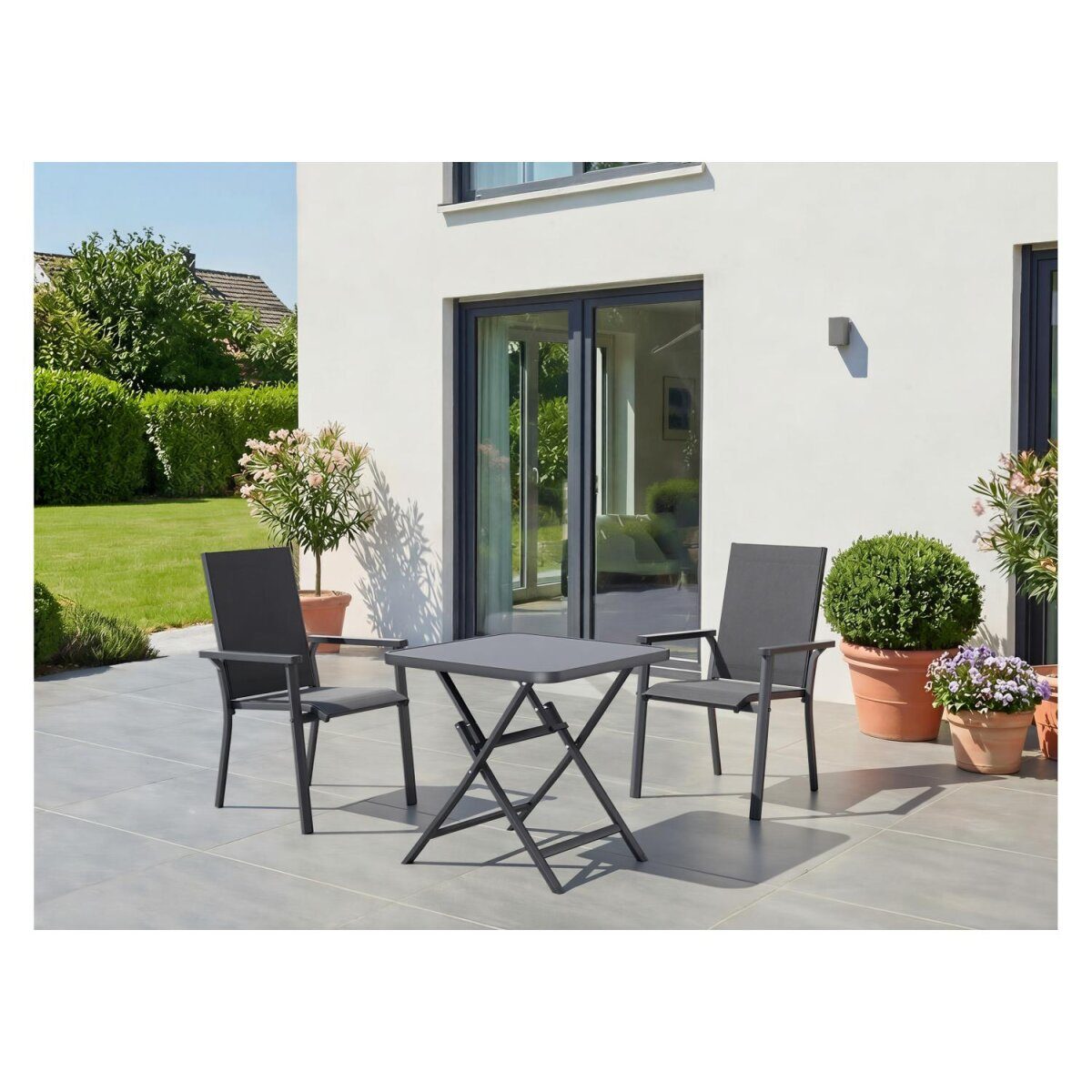 LIVARNO® aluminium stapelstoel »Houston« antraciet goed