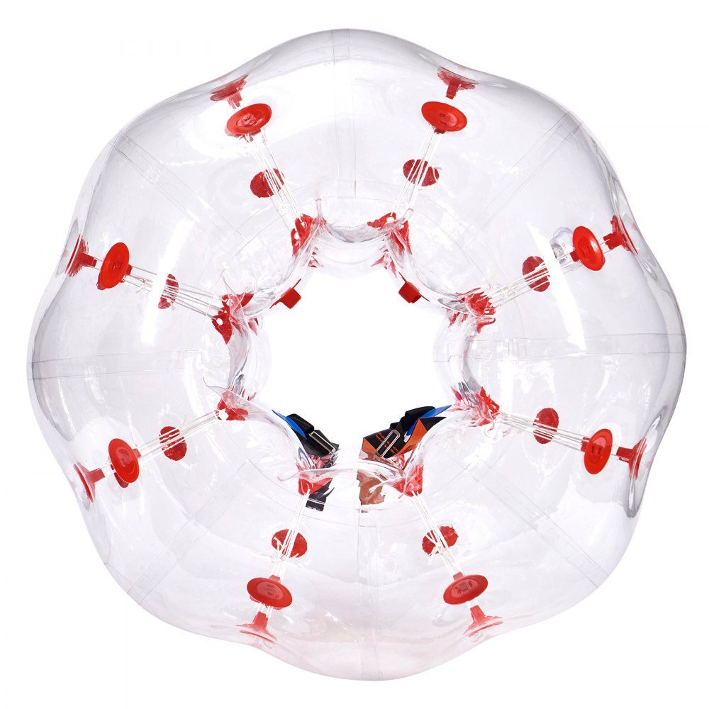 Aufblasbarer Bump-Ball, Bumper-Ball, 1 Stück, 1,2 m x 1,03 m, menschlicher Kollisionsball, PVC-Körper-Blasen-Bounce-Ball für Outdoor-Aktivitäten, transparent + rote Punkte, aufblasbarer Bumper-Ball