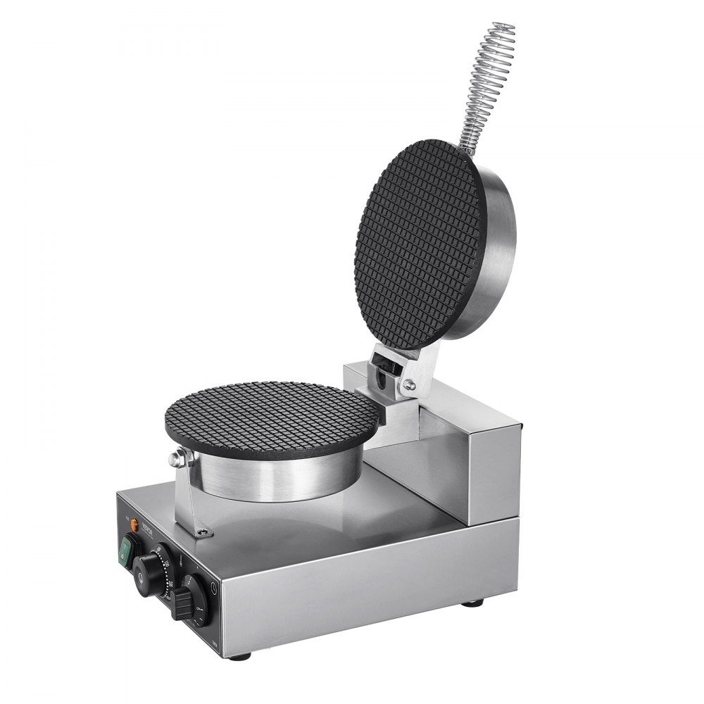 Electric Ice Cream Cone Machine, Commercial Waffle Cone Machine, 1230W Non-Stick Spring Roll Mold with Temperature and Time Control Handle for Restaurant, Bakery, Snack Bar, Family