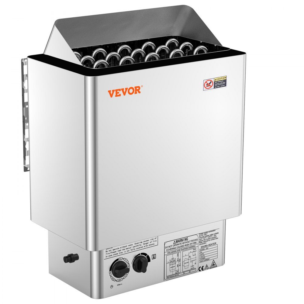 Elektrische saunakachel 8KW 400V 3N draagbare saunakachel voor binnen en buiten met 3 uur timer ingebouwde bediening voor 8-12m3 commerciële hotel spa-douche 430 roestvrij staal