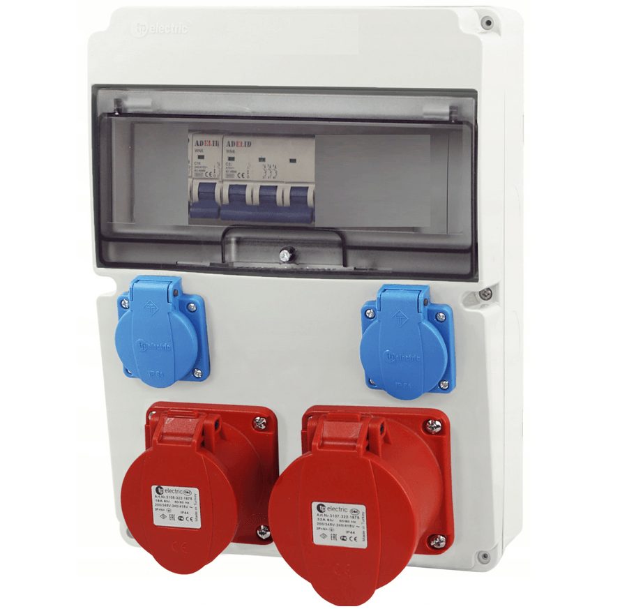 #SALE# Electrical wall distributor 2x SCHUKO 1x CEE 16A 1x CEE 32A construction power socket