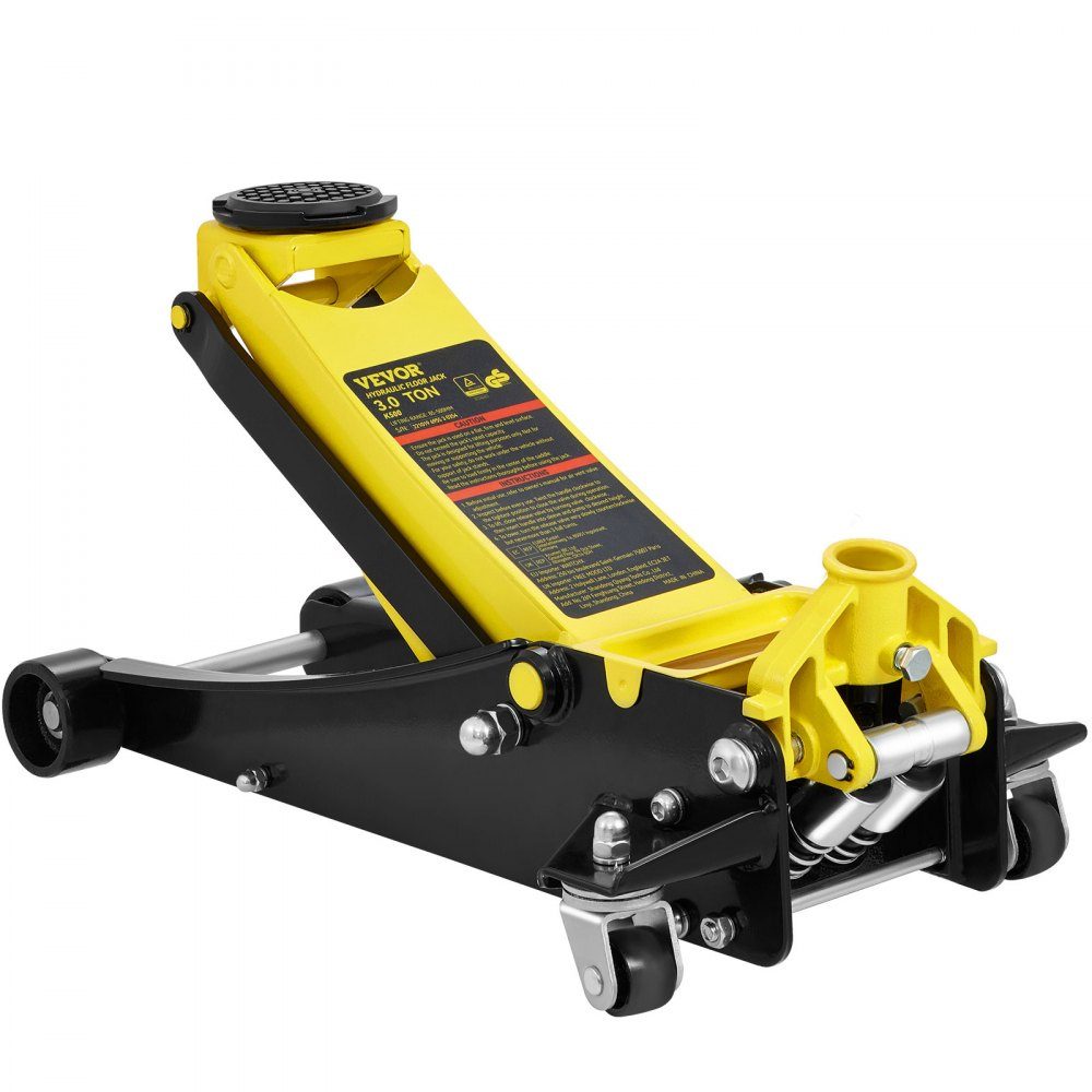 Car Jack, 3 Ton Low Jack Heavy Duty Steel Racing Car Jack with Dual Piston Quick Lift Pump, Jack Lift Range 3.35"-19.69