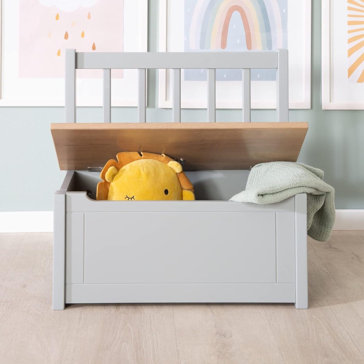 roba Kinder-Truhenbank „Woody“, grau