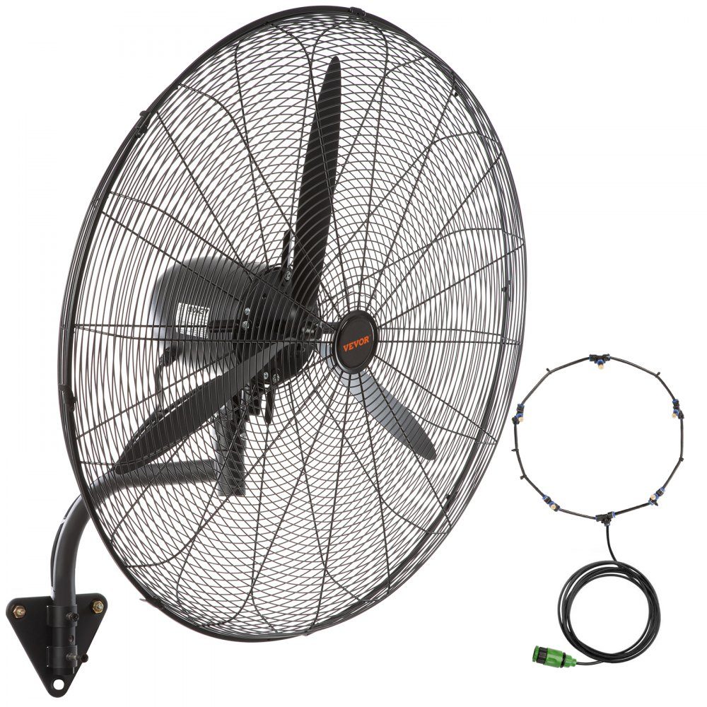 Mist Fan, 29.5 Inch Waterproof Industrial Fan, 3 Speeds, 9500 CFM, Commercial or Residential Fan for Cooling Warehouses, Greenhouses, Workshops