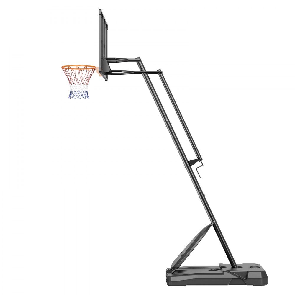 Basketbalring Outdoor basketbalring met standaard 232-305 cm in hoogte verstelbaar, draagbare basketbalstandaard met wielen, basketbalset voor kinderen en volwassenen, standaard en vulbare basis, zwart