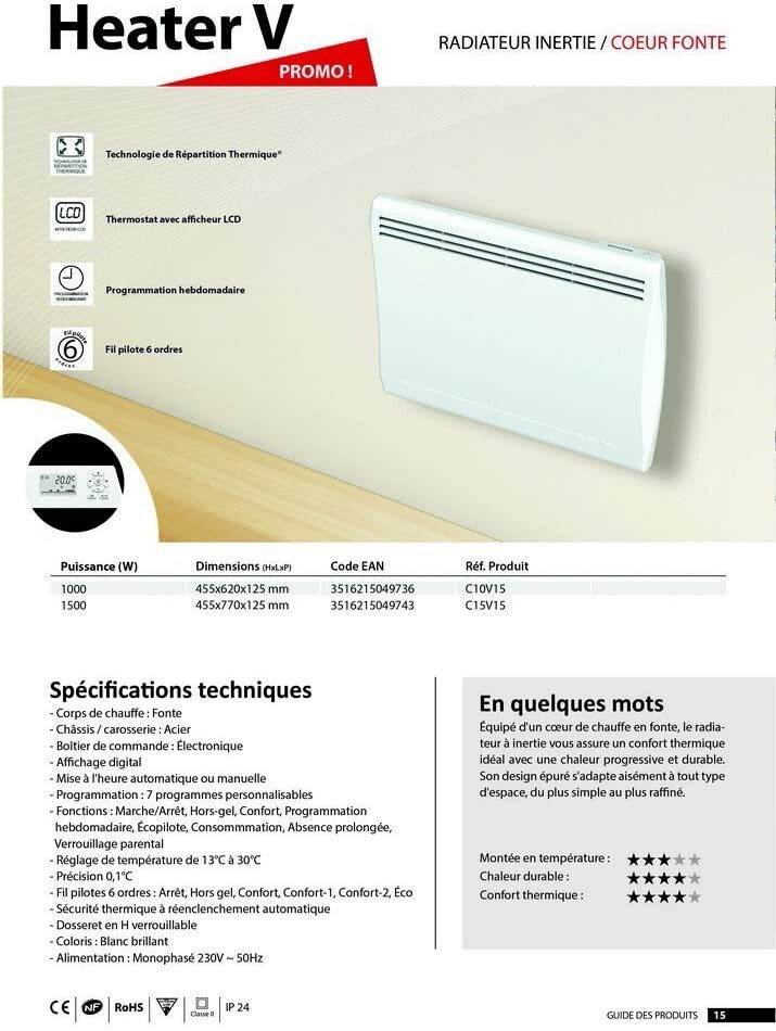 Żeliwny radiator LCD Cayenne 49743 o mocy 1500W